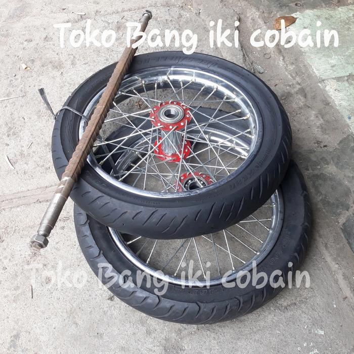 Roda Gerobak Ring 14 inch Jari Jari Roda Gerobak Dorong Sepasang