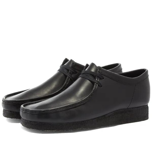 clarks original wallabees leather black