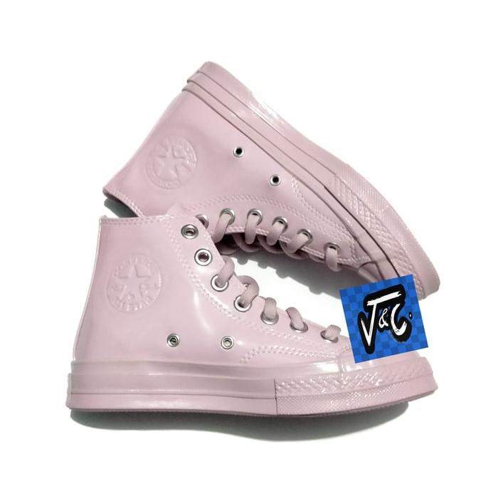 Sepatu Converse Chuck 70 70s Patent Pop Leather Mono Hi Salt Lilac