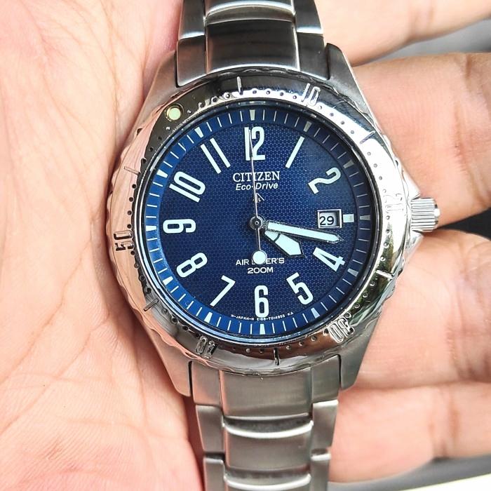 Jam CITIZEN AIR DIVER Blue Battery Original