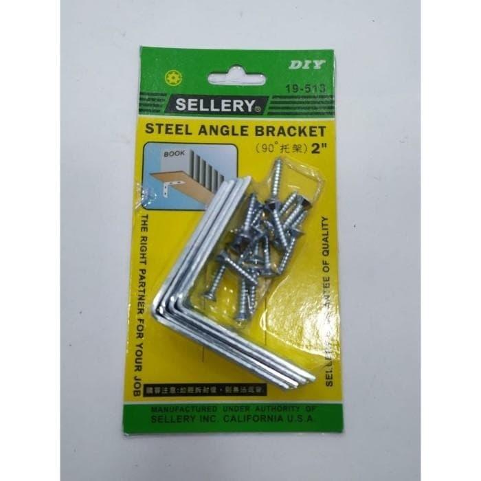 Siku Besi L Siku Rak Penyangga Meja Kursi TV Ambalan Shelf Bracket 5c