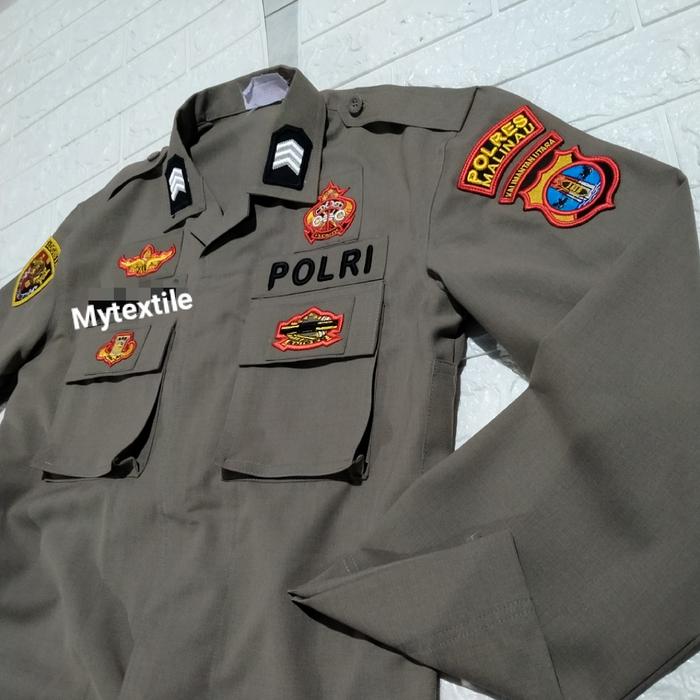 SERAGAM PDL POLRI BET TIMBUL BAHAN SUPERFEEL 1 STEL BAJU CELANA