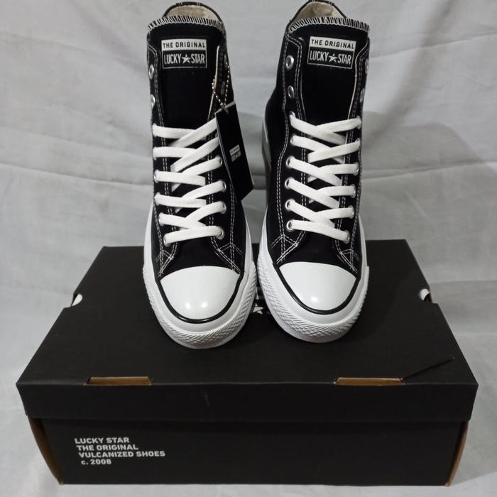 Sepatu sekolah LUCKY STAR ORIGINAL AF1 HITAM PUTIH