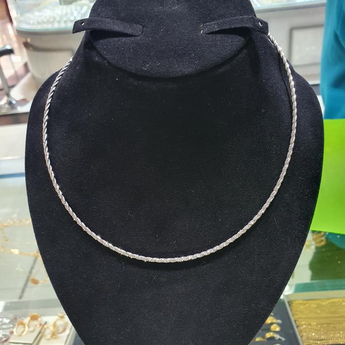 kalung emas 750 putih lilit