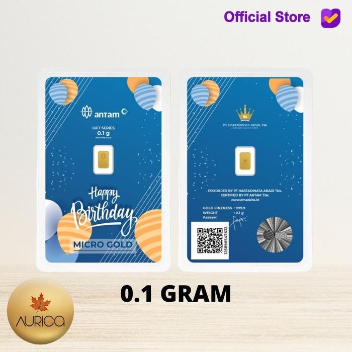 LOGAM MULIA MICRO GOLD ANTAM HARTADINATA 0.1 GRAM 0.1GR BIRTHDAY BLUE