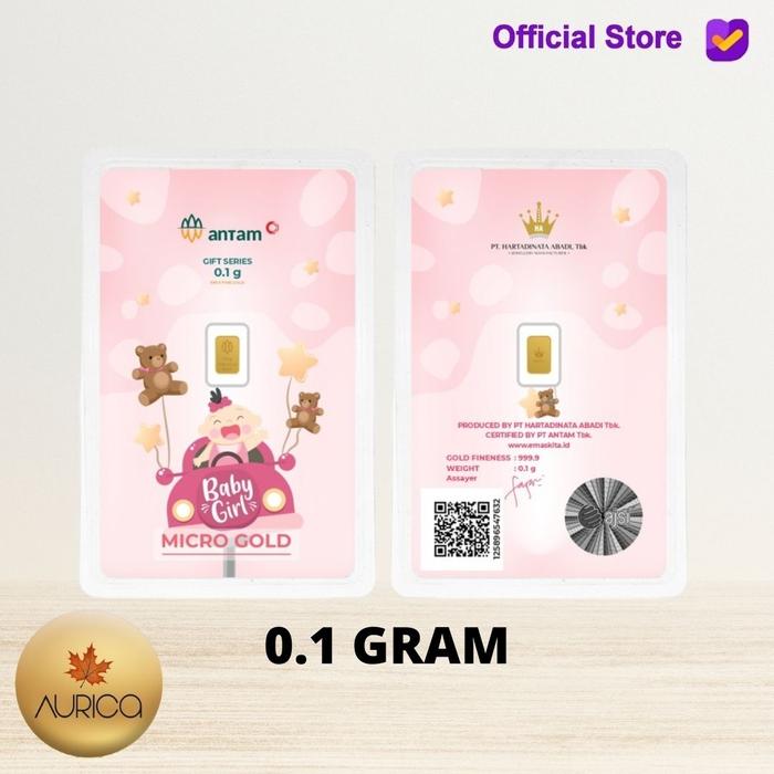 LOGAM MULIA MICRO GOLD ANTAM HARTADINATA 0.1 GRAM BABY GIRL 3 0.1GR