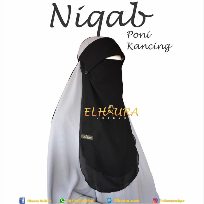 niqab bandana poni kancing elhaura