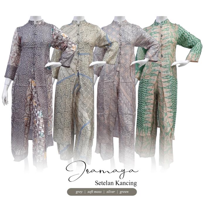 Set JRAMAYA by Limru Sallaco Pakaian Setelan Muslim WanitaTunik + Kulot Wanita Motif Batik