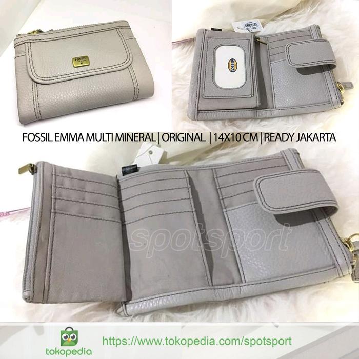 DOMPET WALLET CLUTCH POUCH FOSSIL EMMA MULTI MINERAL ORIGINAL