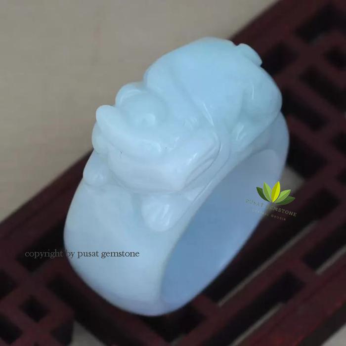 Cincin Pria Batu Giok BurmaPixiu Birma Pixiu Natural