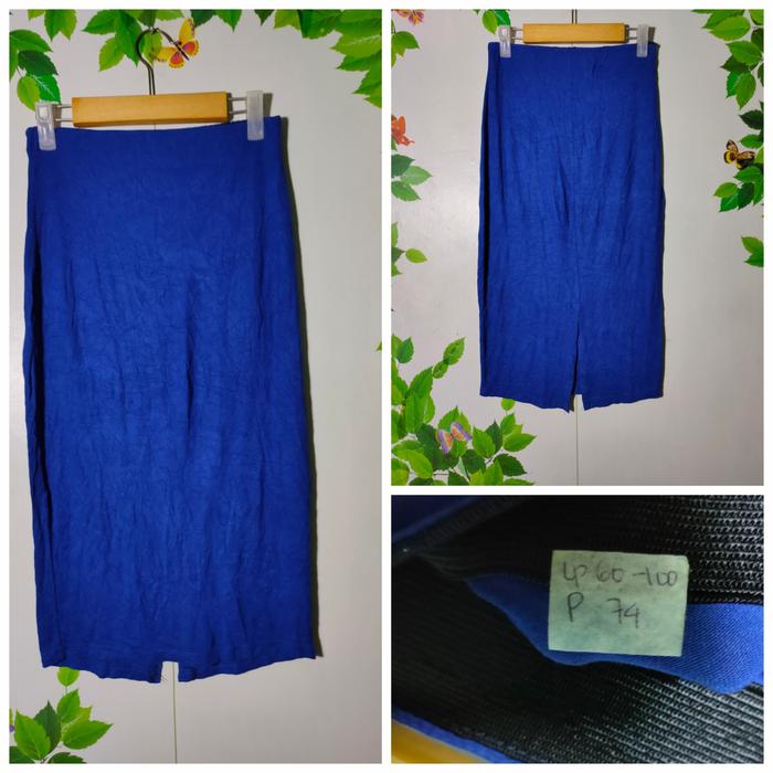 preloved rok span biru