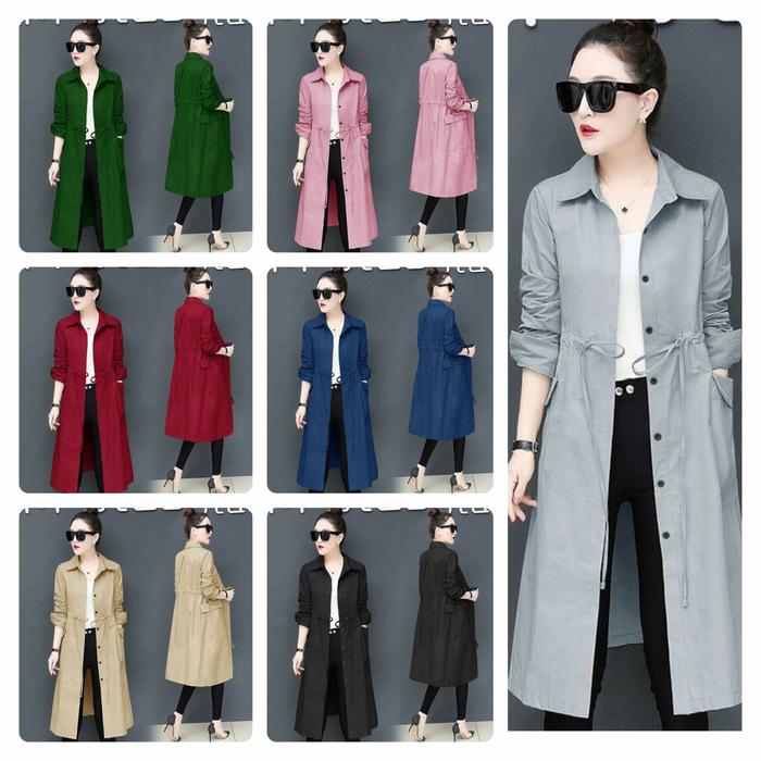 Cardigan Wanita Long cardy yolla Hitam Dustypink Navy Abu Maroon