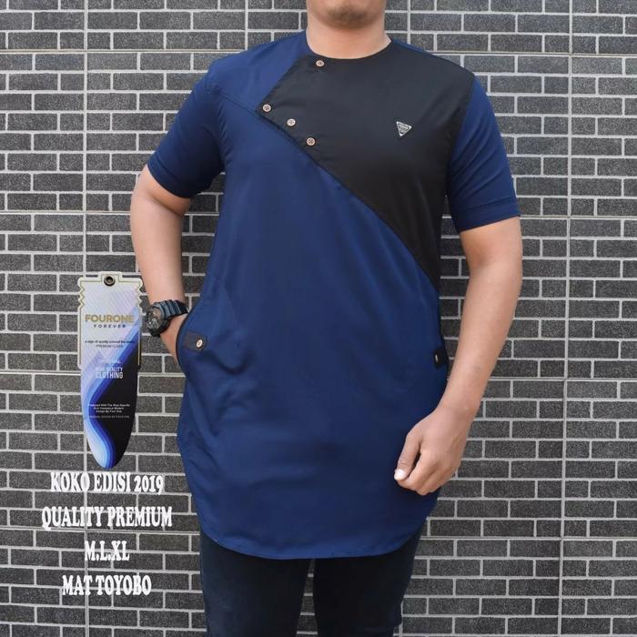 fashion koko pakistan model kancing samping/koko pria kekinian