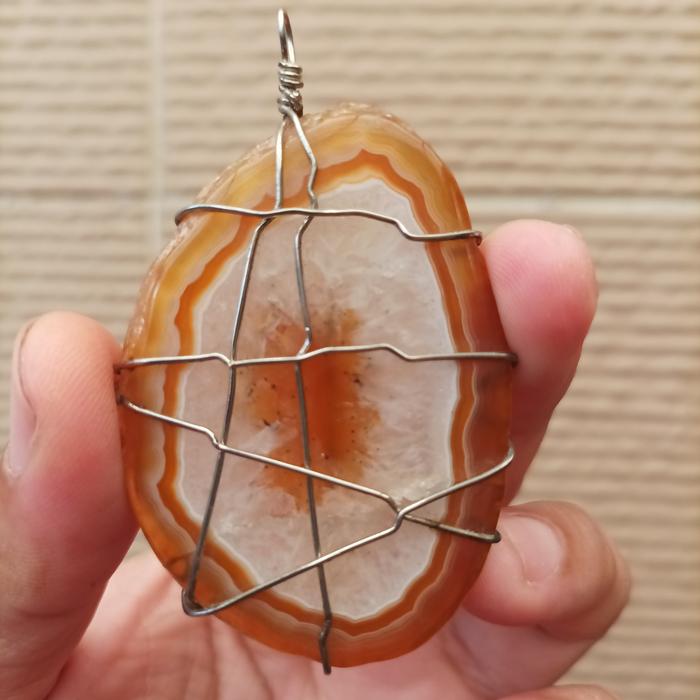 Liontin Natural Agate Slice Ornament