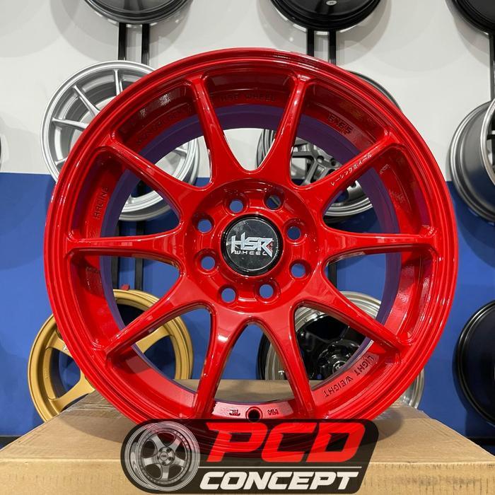 VELG RACING MOBIL TERBARU WARNA MERAH HSR INDY RING 15X6,5 UTK BRIO