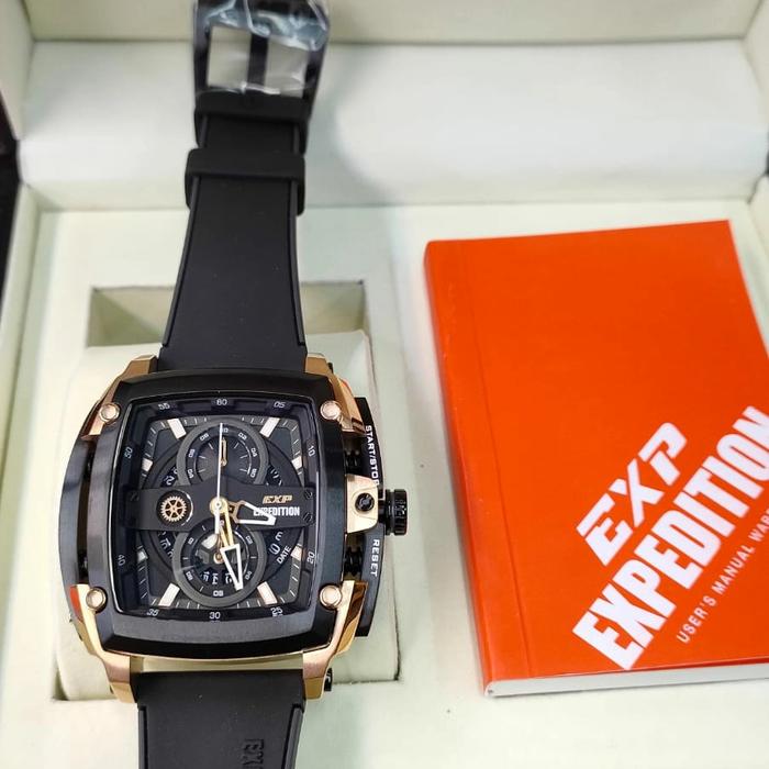 Jam Pria Original EXP EXPEDITION E 3008 M All Stainless Steel Rubber