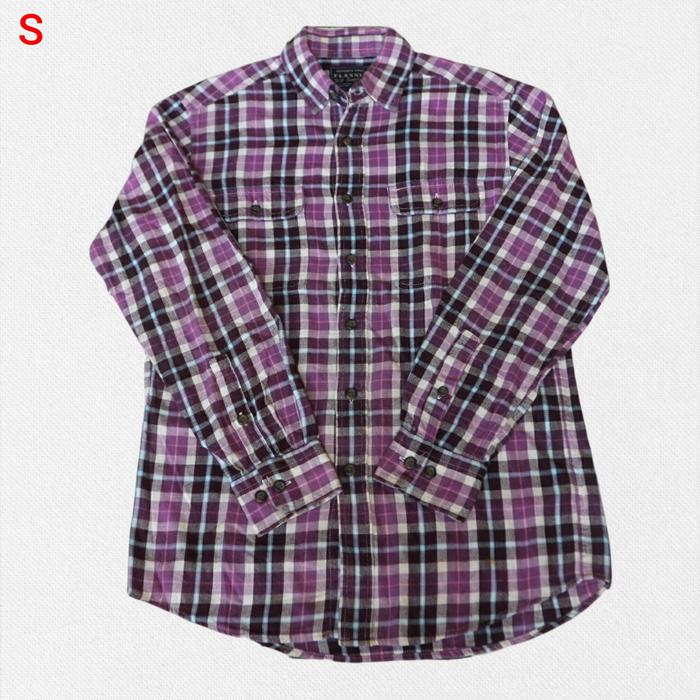 Kemeja Flanel Flannel Uniqlo Pria Thrift Lengan Panjang FUH92