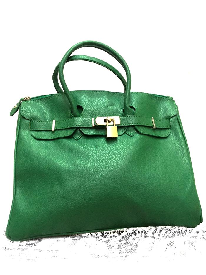 Handbag Green Mirip Hermes Birkin