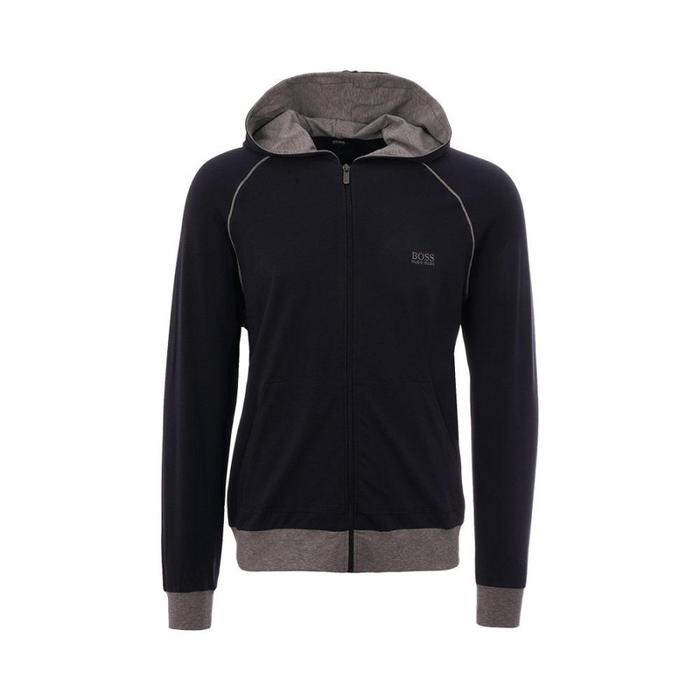 Jacket Hugo Boss Zip-Through Hooded Sweater Blue Grey 100% Original