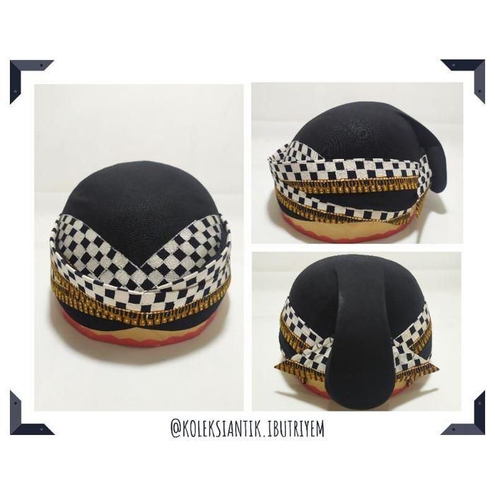 Blangkon Solo Alusan Batik Tulis Model Ksatrian