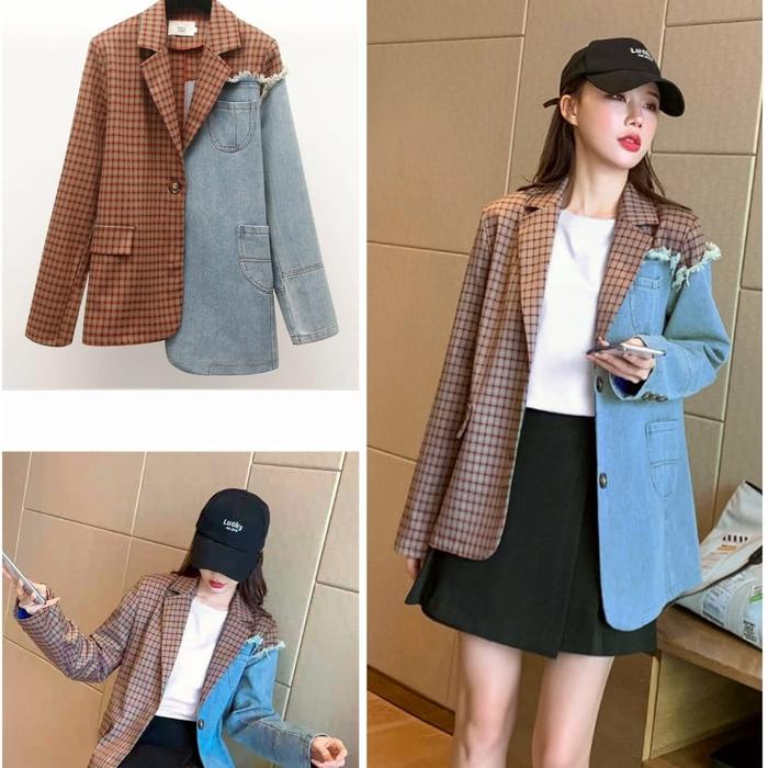 blazer 667 jeans mix katun lapis furing premium imp fit to XL
