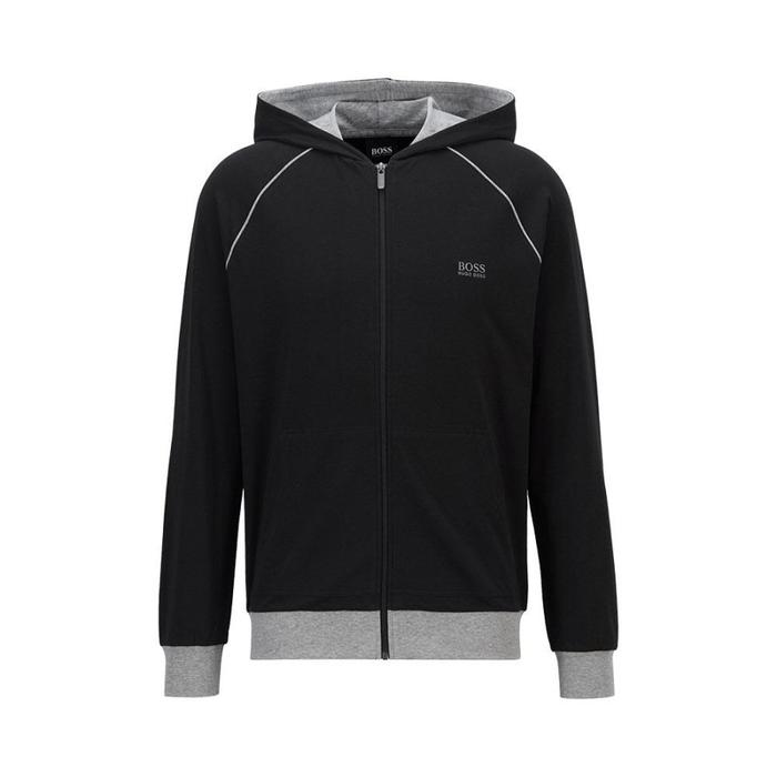 Jacket Hugo Boss Zip-Through Hooded Sweater Black Grey 100% Original