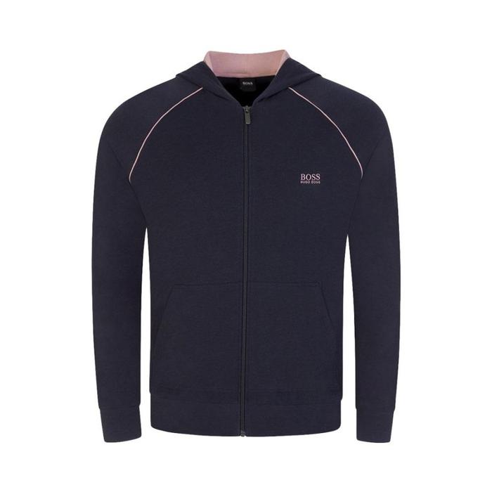 Jacket Hugo Boss Zip-Through Hooded Sweater Navy Pink 100% Original