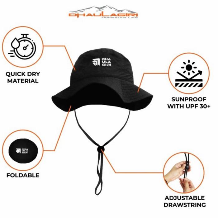 Topi rimba lipat QuickDry Ultralight MHW Not Eiger TNF Consina Rei