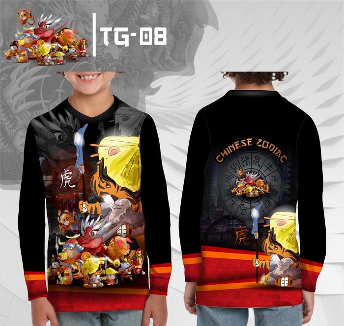 Jersey dri fit kaos Chinese Zodiac anak lengan panjang 01