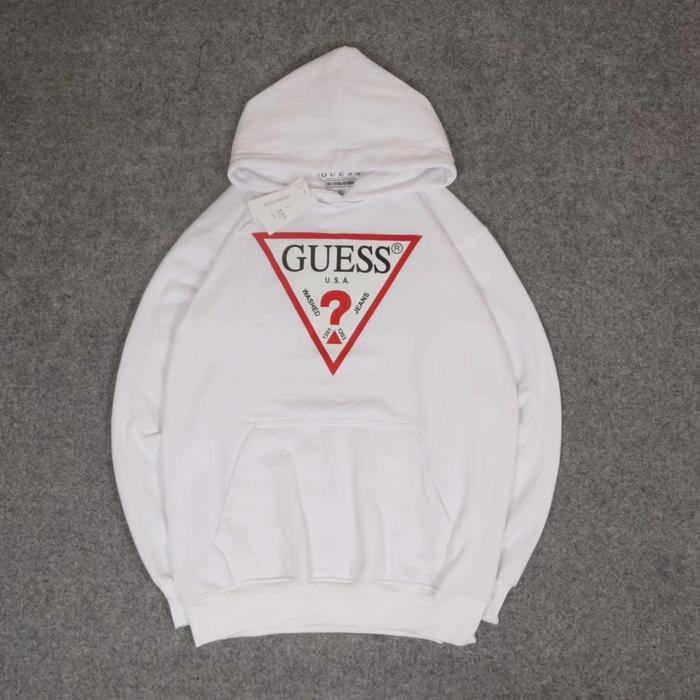 SWEATER HOODIE GUESS HYPEBEAST PREMIUM AUTHENTIC PUTIH UNISEX HIGHBEST