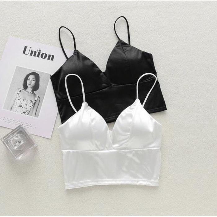 Tanktop satin/bustier crop top/korset crop top/bustier bra/tanktop bra