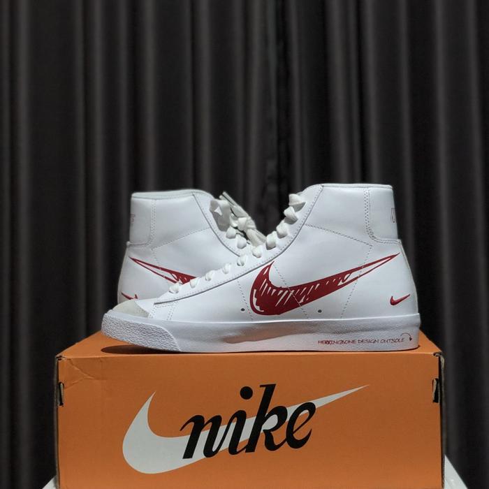 Nike Blazer Mid '77 Vintage Red Sketch Original Resmi (100% Authentic)