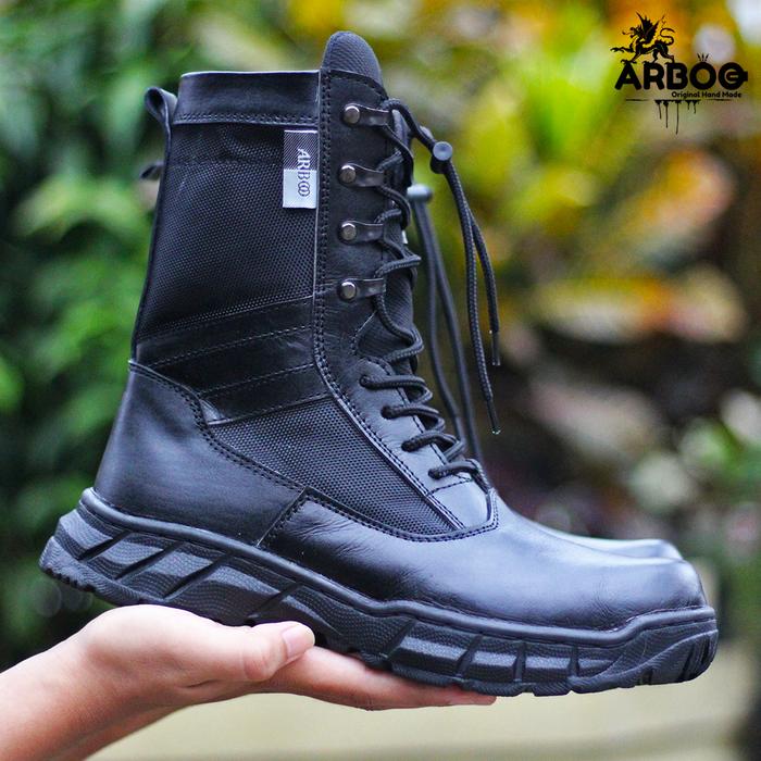 sepatu pdl boa terbaru pdl jatah polri resleting samping ARBOO