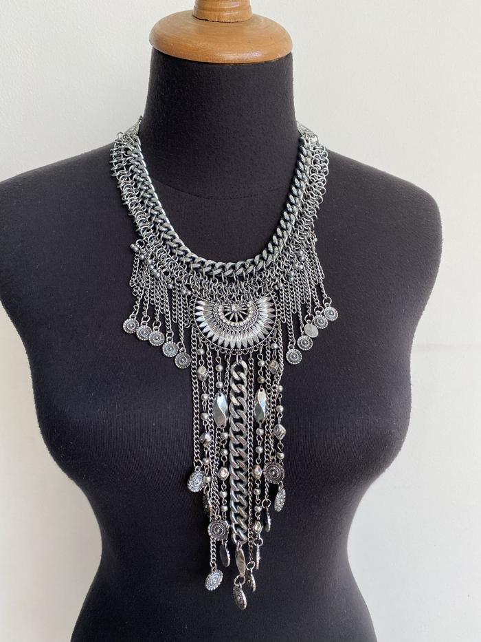 Silver Kalley Gothic Tassel Necklace