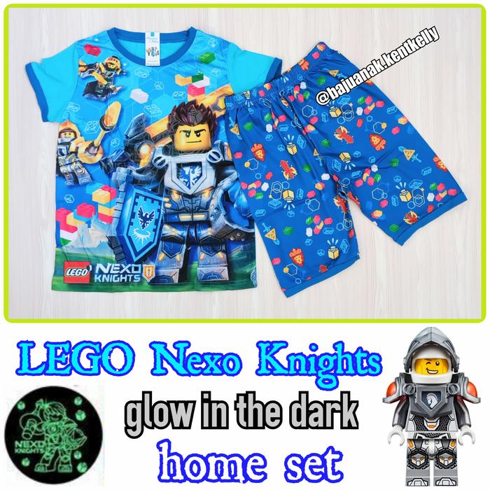 Setelan kaos anak LEGO Nexo Knight atasan lengan pendek Remaja Jumbo