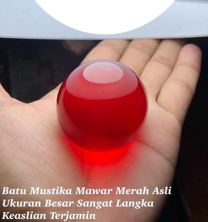 Batu Alami Mustika Bunga Mawar Merah Asli Kalimantan Ukuran Besar