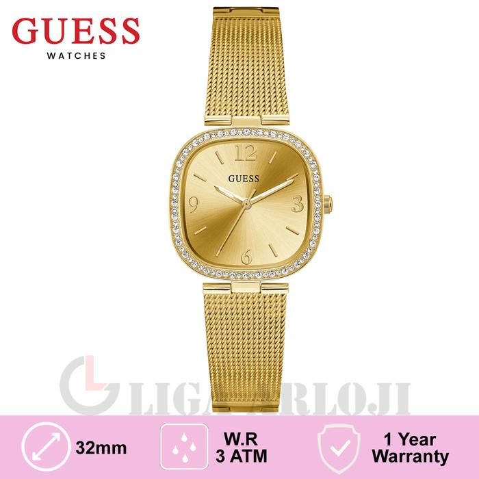 GUESS GW0354L2 Original TAPESTRY Jam Tangan Wanita Analog Mesh Gold