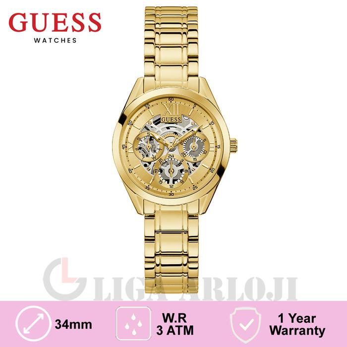GUESS GW0253L2 Original CLEAR CUT Jam Tangan Wanita Analog Gold