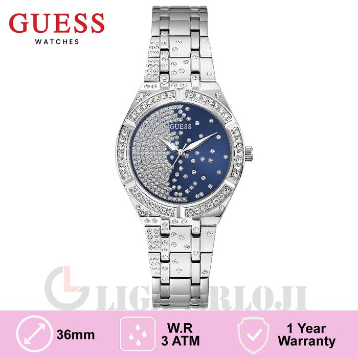 GUESS GW0312L1 Original AFTERGLOW Jam Tangan Wanita Analog Silver Biru