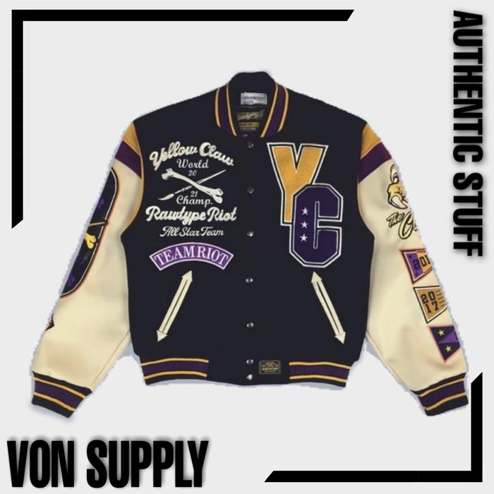 RawType Riot x Yellow Claw Varsity Champ Jacket - raw type rtr yc