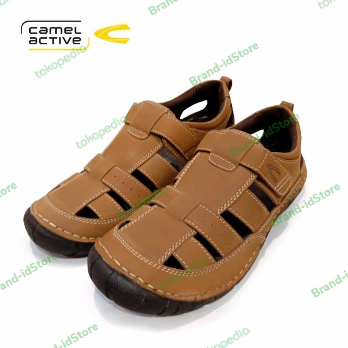 CAMEL ACTIVE Sepatu Sandal Pria original kulit asli BRUNO II Tan