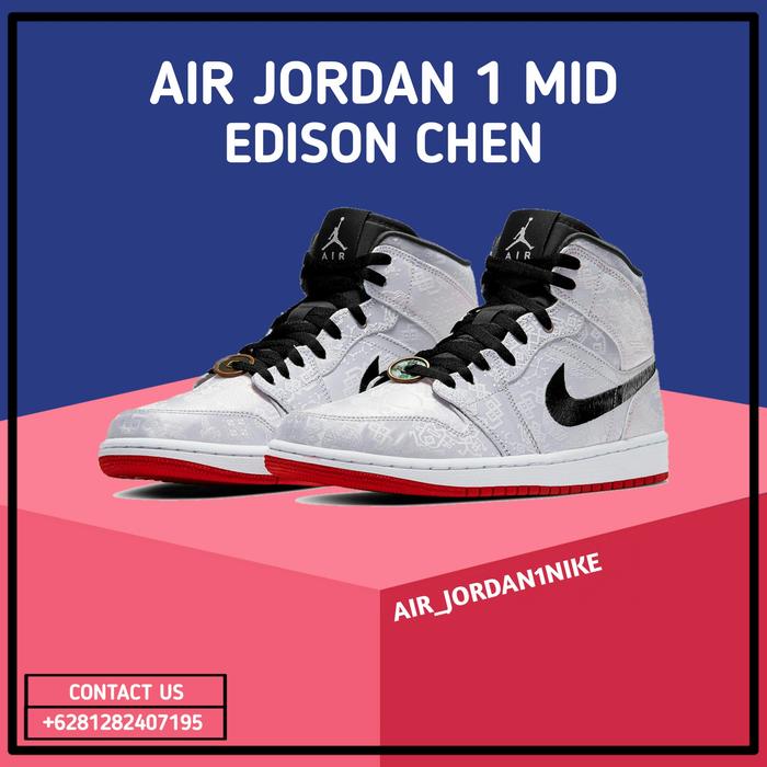 Sepatu Nike Air Jordan 1 Mid Fearless Edison Chen 100% Authentic