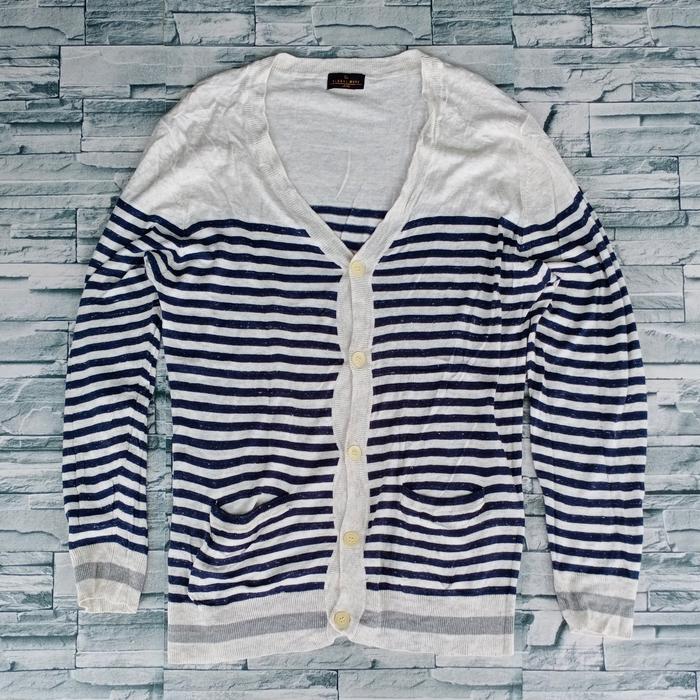 Global Work/Cardigan Pria Garis Garis Second Import/Outerwear pria