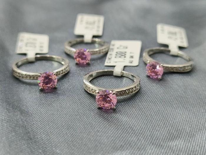 Cincin Cor Listring + AD 1 Mata Pink 420 |9k