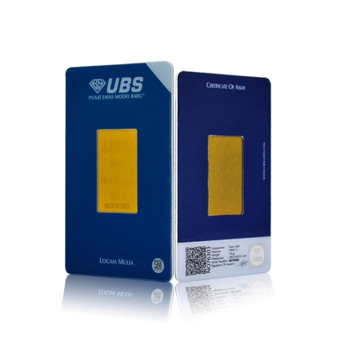 Emas UBS 10 Gram Logam Mulia - Garansi Uang Kembali Include Sertifikat