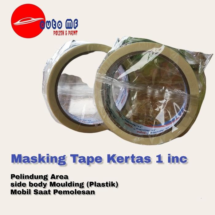 Masking Tape 3M ( Lakban Kertas 1 inch 24 MM) 19 Meter
