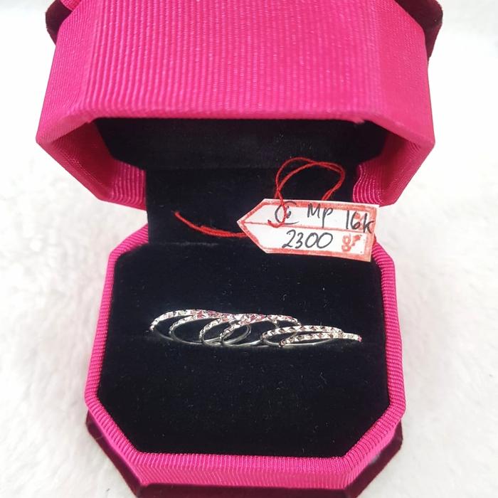 CC830M714M cincin keroncong 6pcs model batik emas putih asli kadar 70%