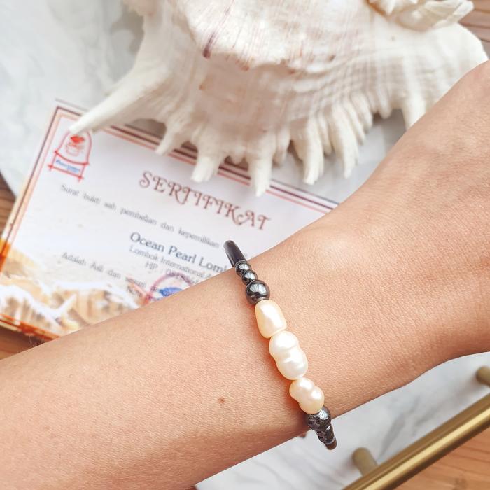 GELANG MUTIARA ASLI AIR LAUT TAWAR EMAS PERHIASAN ANTING PEARL UBS