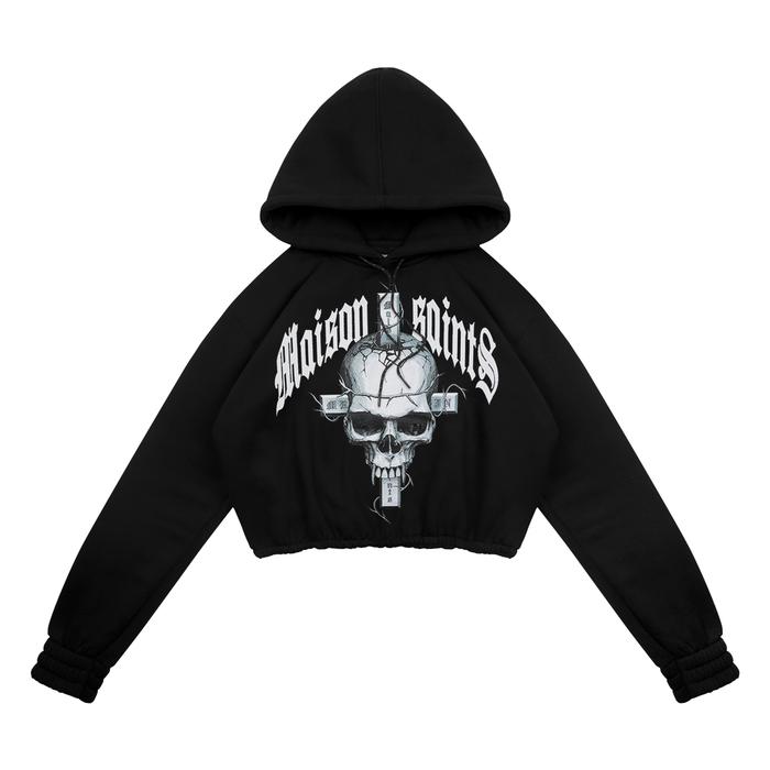 MRJN - Black Hoodie Crop Maison