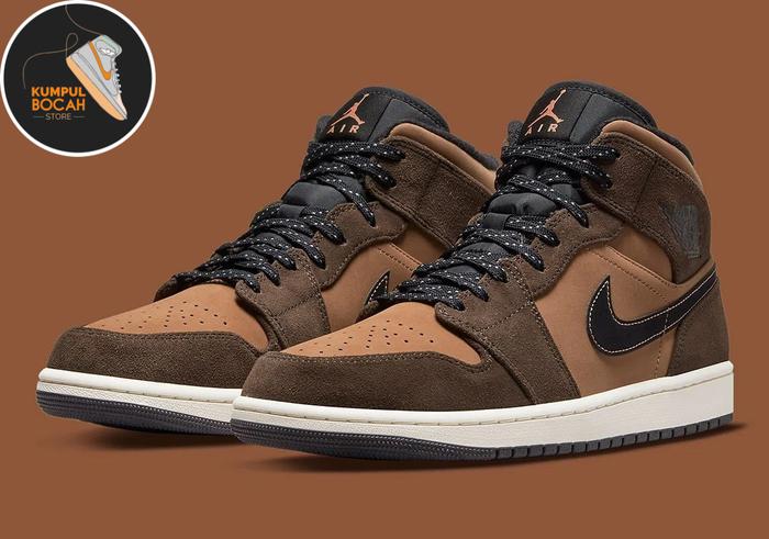 Nike Air Jordan 1 Mid SE Dark Chocolate Original / Earth Tone